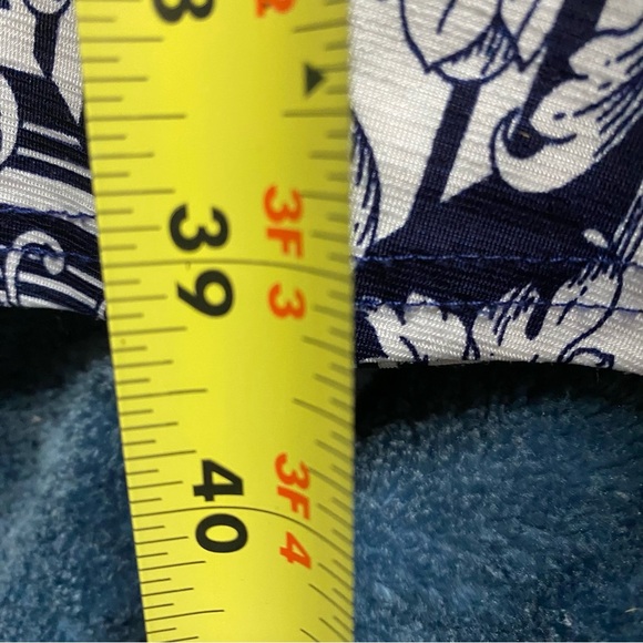 Marble Navy Geometric Patchwork Design Navy Shift Dress Lightweight Breezy Sz M - Picture 6 of 6